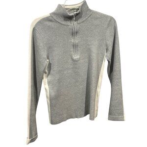 Polo Jeans Co. RL67 Gray Ribbed Half-Zip Cotton Sweater Womens Medium 21e